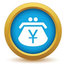 Gold yen purse icon N2