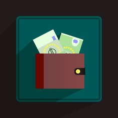 Purse Single flat icon on white background Vector illustration N2