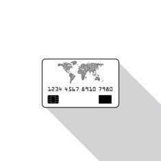 Credit card icon isolated on white background with shadow Vector N3