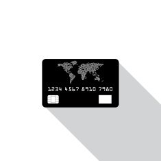 Credit card icon isolated on white background with shadow Eps10 N2