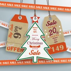 Sale Sticker Lines Christmas Price Stickers