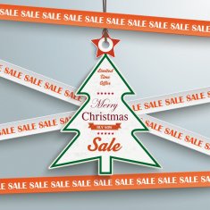 Sale Sticker Lines Christmas Tree Price