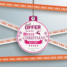 Sale Sticker Lines Christmas Bauble Price