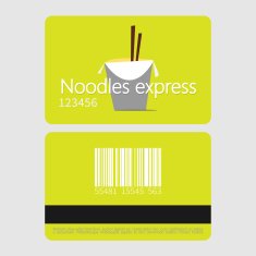 Noodles restaurant Template loyalty card design Flat style vector illustration