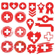 Swiss flag symbol on design element N2