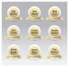 Set of golden vector badges N2