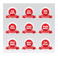 Set of red vector badges N2