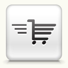 Square Button with Shopping Cart N3