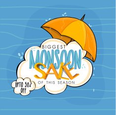 Poster banner or flyer Monsoon Sale