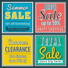 Square banners with sale offer vector N2