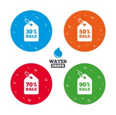Sale price tag icons Discount symbols N46