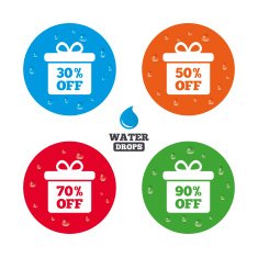 Sale gift box tag icons Discount symbols N40