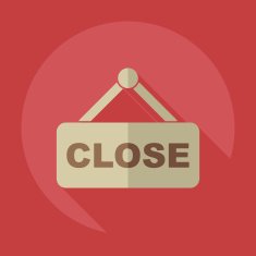 Flat modern design with shadow closed sign N2