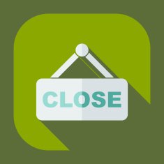 Flat modern design with shadow closed sign N3