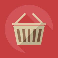 Flat modern design with shadow Shopping cart N3