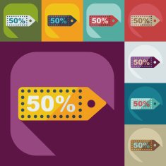 Flat modern design with shadow Sticker prices sale N9