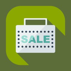 Flat modern design with shadow Sticker prices sale N17