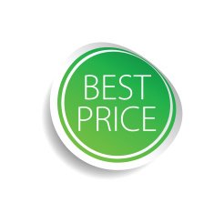 sticker of best price green vector