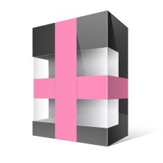 Black Realistic Package Cardboard Box