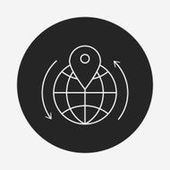 logistics freight map line icon N5