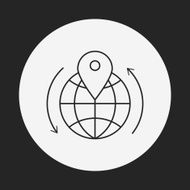 logistics freight map line icon N7