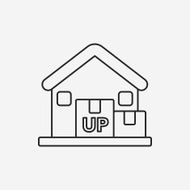 logistics freight warehouse line icon N8