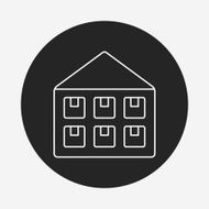 logistics freight warehouse line icon N9