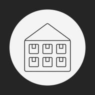 logistics freight warehouse line icon N11