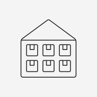 logistics freight warehouse line icon N12