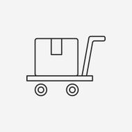 logistics freight trolley line icon N7