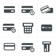 Vector black credit cart icons set