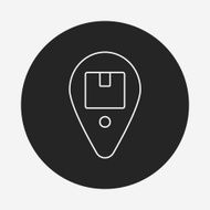 logistics freight map line icon N8