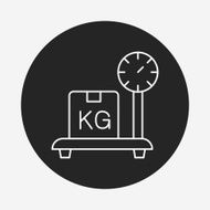 logistics freight weight line icon N8