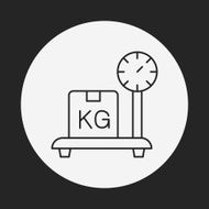 logistics freight weight line icon N10