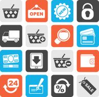 Silhouette shopping and retail icons N2