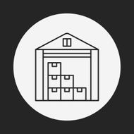 logistics freight warehouse line icon N14