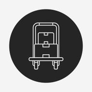 logistics freight trolley line icon N8