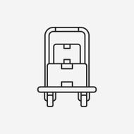 logistics freight trolley line icon N11