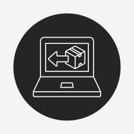 logistics freight computer line icon N2