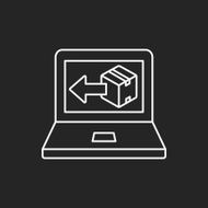 logistics freight computer line icon N3