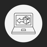 logistics freight computer line icon N4