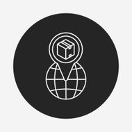 logistics freight map line icon N12