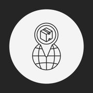 logistics freight map line icon N14