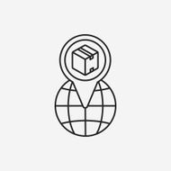 logistics freight map line icon N15