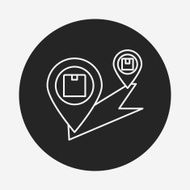 logistics freight map line icon N16