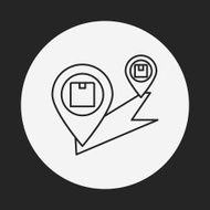 logistics freight map line icon N18