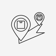 logistics freight map line icon N19