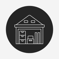 logistics freight warehouse line icon N16