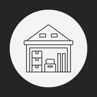 logistics freight warehouse line icon N18