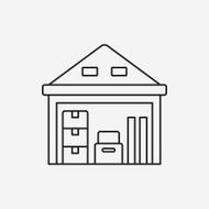 logistics freight warehouse line icon N19